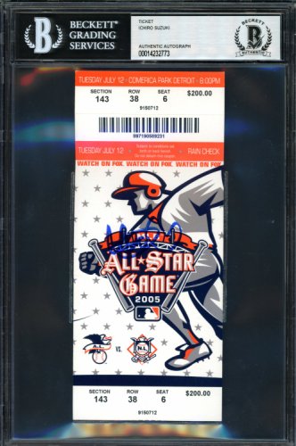 Ichiro Suzuki Autographed Signed 2005 All Star Game Ticket 2005 All Star Game Ticket Seattle Mariners Beckett Beckett 