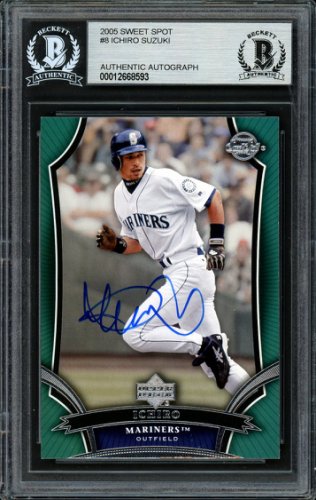 Ichiro Suzuki Autographed Signed 2005 UDA Sweet Spot Card #8 Seattle Mariners Beckett Beckett 