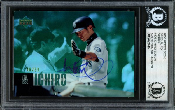 Ichiro Suzuki Autographed Signed 2006 UDA F/X Special Green Card #406 Seattle Mariners #46/99 Beckett Beckett 