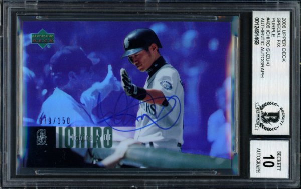 Ichiro Suzuki Autographed Signed 2006 UDA F/X Special Purple Card #406 Seattle Mariners #79/150 Auto Grade 10 Beckett Beckett 