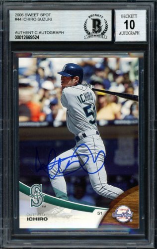 Ichiro Suzuki Autographed Signed 2006 UDA Sweet Spot Card #44 Seattle Mariners Auto Grade 10 Beckett Beckett 