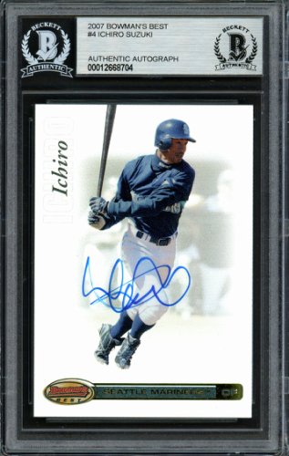 Ichiro Suzuki Autographed Signed 2007 Bowman's Best Card #4 Seattle Mariners Beckett Beckett 