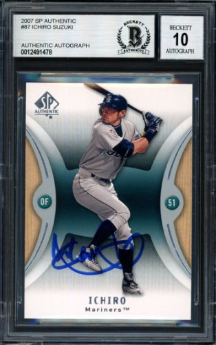 Ichiro Suzuki Autographed Signed 2007 Sp Authentic Card #87 Seattle Mariners Auto Grade 10 Beckett Beckett 
