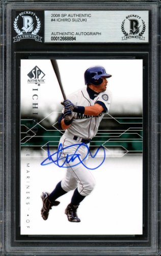Ichiro Suzuki Autographed Signed 2008 Sp Authentic Card #4 Seattle Mariners Beckett Beckett 