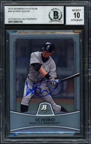 Ichiro Suzuki Autographed Signed 2010 Bowman Platinum Card #44 Seattle Mariners Auto Grade 10 Beckett Beckett 