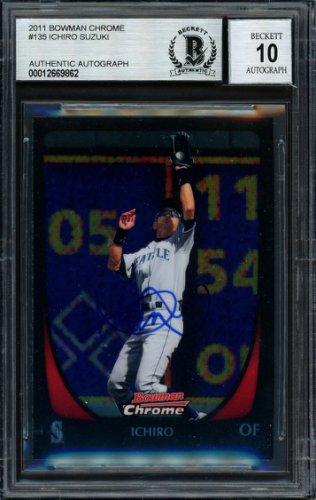 Ichiro Suzuki Autographed Signed 2011 Bowman Chrome Card #135 Seattle Mariners Auto Grade 10 Beckett Beckett 