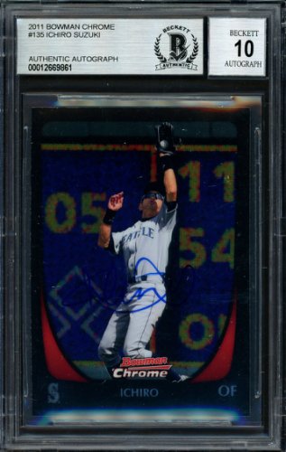 Ichiro Suzuki Autographed Signed 2011 Bowman Chrome Card #135 Seattle Mariners Auto Grade 10 Beckett Beckett 
