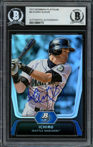 Ichiro Suzuki Autographed Signed 2012 Bowman Platinum Card #8 Seattle Mariners Beckett Beckett 
