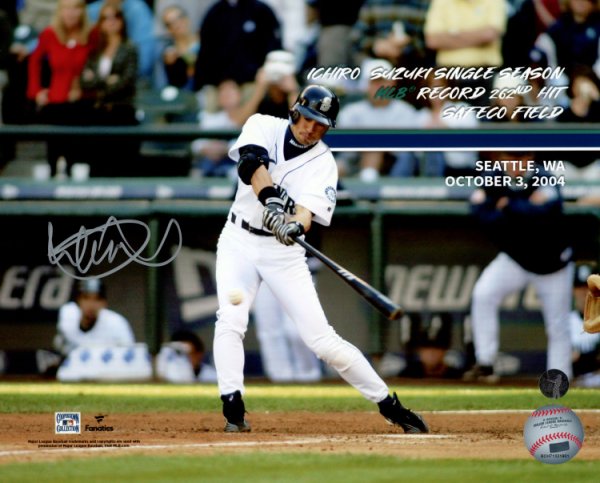 Ichiro Suzuki Autographed Signed 8X10 Photo Seattle Mariners 262 Hit MLB Hit Record Is Holo #212170 