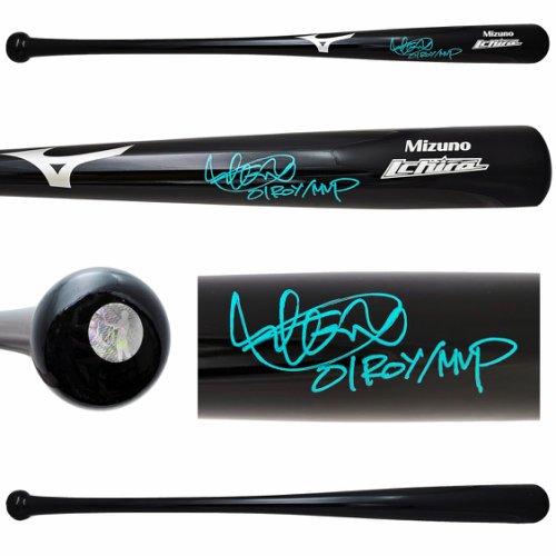 Ichiro Suzuki Autographed Signed Black Mizuno Player Model Bat Seattle Mariners "01 Roy/MVP" Is Holo #212165 