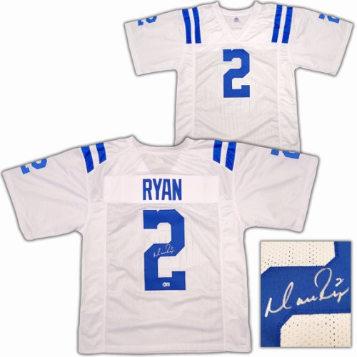 Indianapolis Colts Matt Ryan Autographed White Jersey Beckett Beckett Qr #203907