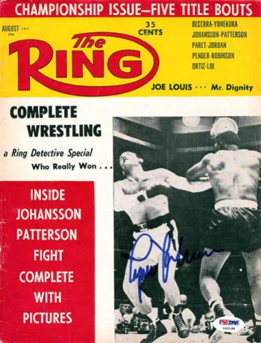 Ingemar Johansson Autographed The Ring Magazine Cover PSA/DNA