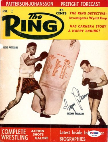 Ingemar Johansson Autographed The Ring Magazine Cover PSA/DNA