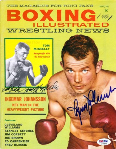 Ingemar Johansson & Tom Mcneeley Autographed Boxing Illustrated Magazine Cover PSA/DNA