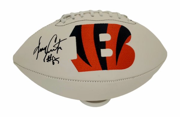 Isaac Curtis Cincinnati Bengals Autographed Signed White Panel Football w/Ins- Beckett Authentic 