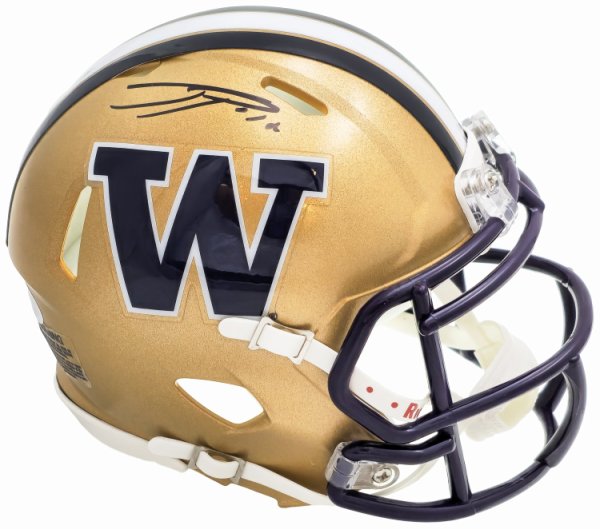 Ja'lynn Polk Autographed Signed Washington Huskies Gold Speed Mini Helmet Mcs Holo #222057 