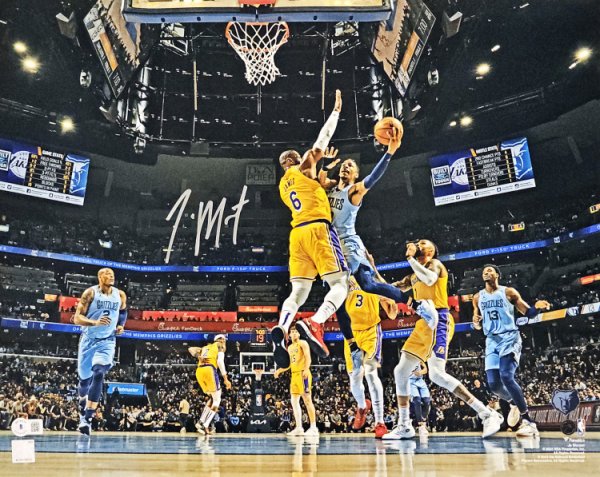 Ja Morant Autographed Signed 16X20 Photo Memphis Grizzlies Vs. Lebron James Beckett Beckett Qr #218592 