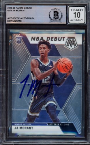  2019-20 Panini Prizm - JA Morant - 1st Official Prizm Rookie  Card - Memphis Grizzlies NBA Basketball Rookie Card - RC Card #249 : Sports  & Outdoors