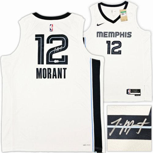 Ja Morant Signed Memphis Grizzlies Throwback Jersey (Beckett) 2020