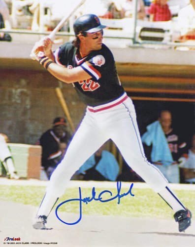 Jack Clark Signed San Francisco Giants Batting Action 8x10 Photo