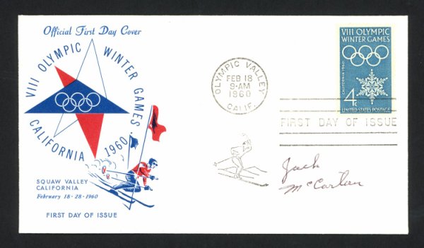 Jack Mccartan Autographed Signed First Day Cover 1960 Olympics Hockey Team Usa #159563 