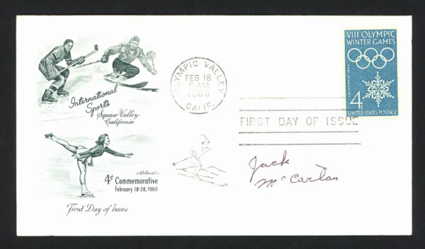 Jack Mccartan Autographed Signed First Day Cover 1960 Olympics Hockey Team Usa #159566 
