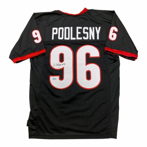 Jack Podlesny Autographed Signed Georgia Bulldogs Custom Black #96 Jersey - Beckett Authentic 