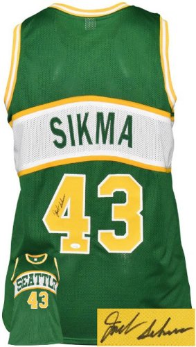 Jack Sikma Autographed Signed Seattle Green TB Custom Stitched Pro Basketball Jersey (XL) JSA Witnessed 