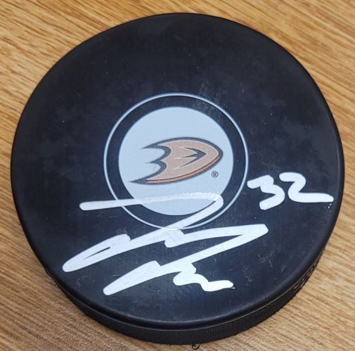 Jacob Larsson Autographed Signed Anaheim Ducks Hockey Puck - Autographs