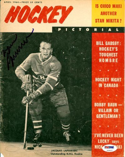 Jacques Laperriere Autographed Hockey Pictorial Magazine Cover Montreal Canadiens PSA/DNA