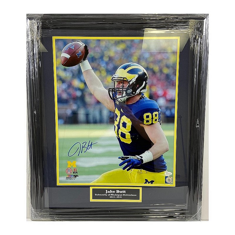 Jake Butt Signed Signed Michigan Wolverines Framed 16x20 Celebration Photo - JSA