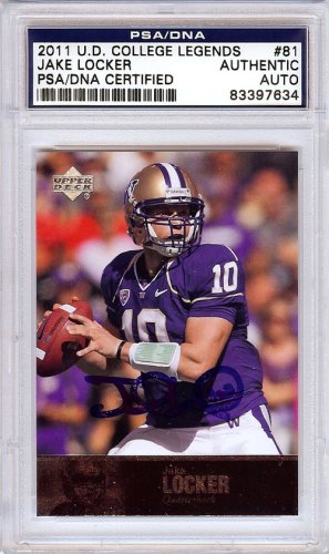 Jake Locker Autographed 2011 UDA Rookie Card #81 Washington Huskies PSA/DNA