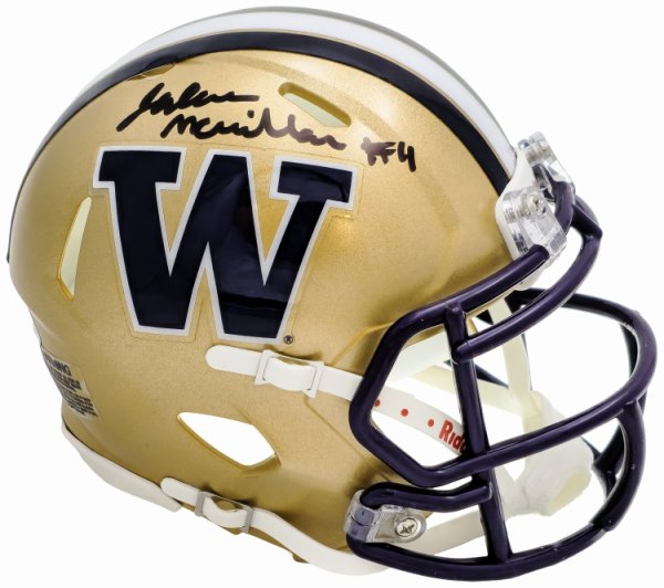 Jalen Mcmillan Autographed Signed Washington Huskies Gold Speed Mini Helmet Mcs Holo #222064 