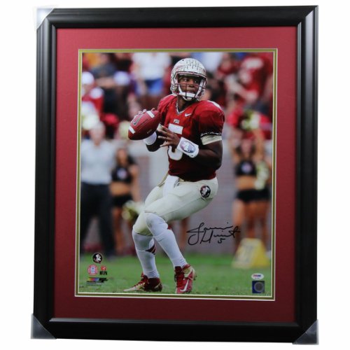Jameis Winston Autographed Signed Florida State Seminoles Framed Looking Downfield in Garnet 16x20 Photo - PSA/DNA 