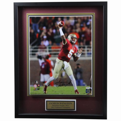 Jameis Winston Autographed Signed FSU Framed Throwing in Garnet 16x20 Photo Shadowbox - PSA 