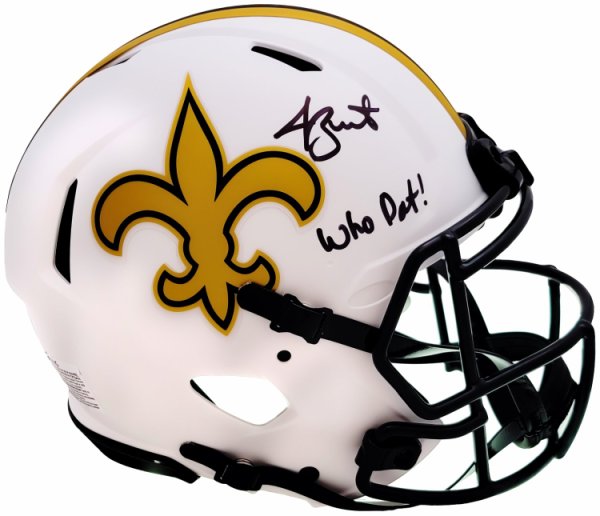 Jameis Winston Autographed Signed New Orleans Saints Lunar Eclipse White Full Size Authentic Speed Helmet "Who Dat" Beckett Beckett Qr #206498 