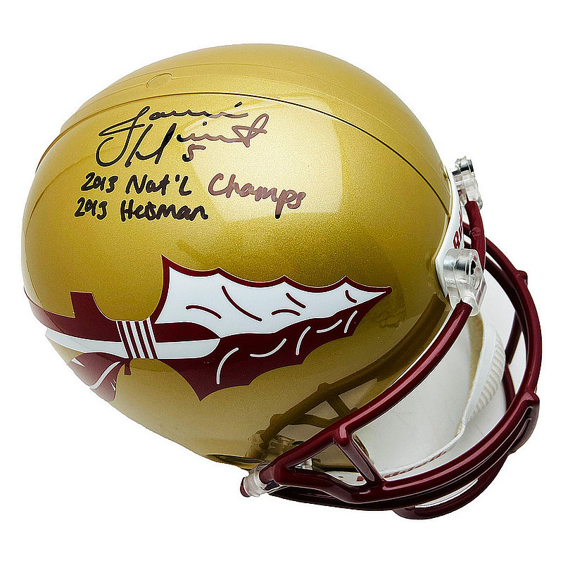 Jameis Winston FSU Autographed Signed F/S Rep Helmet w/"2013 Nat'l Champs &2013 Heisman"-PSA 