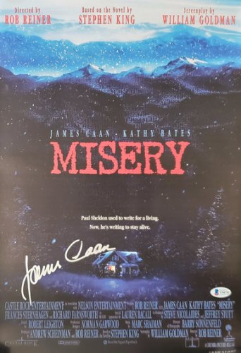 James Caan Autographed Signed 12X18 Misery Movie Poster Beckett Beckett 
