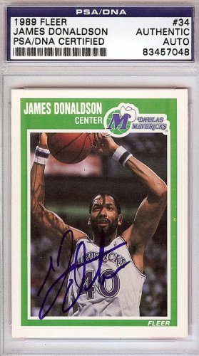 James Donaldson Autographed 1989 Fleer Card #34 Dallas Mavericks PSA/DNA