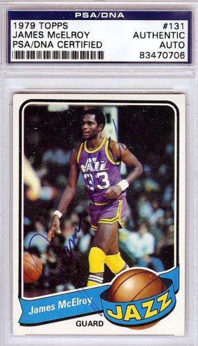 James Mcelroy Autographed 1979 Topps Card #131 Utah Jazz PSA/DNA