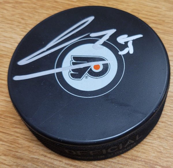James Van Riemsdyk Autographed Signed Philadelphia Flyers Hockey Puck - Autographs