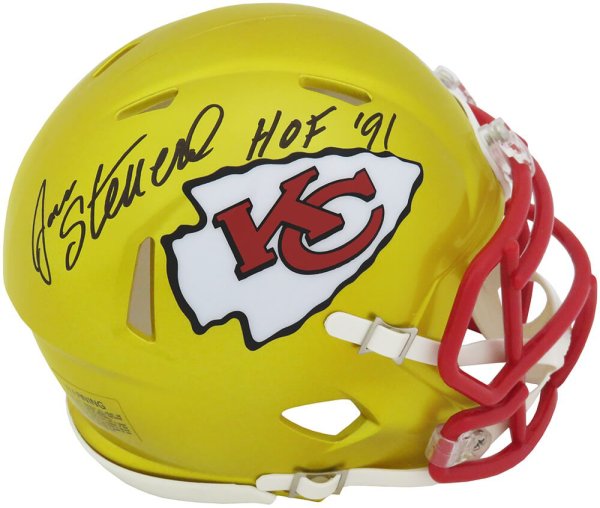 Jan Stenerud Autographed Signed Kansas City Chiefs FLASH Riddell Speed Mini Helmet w/HOF'91 