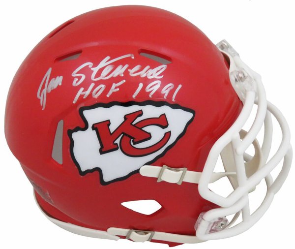 Jan Stenerud Autographed Signed Kansas City Chiefs Riddell Speed Mini Helmet w/HOF 1991 