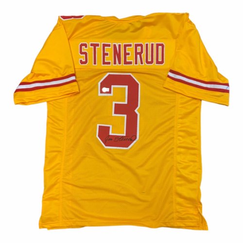 Jan Stenerud Signed Kansas City Chiefs XL Gold Custom Jersey - BAS