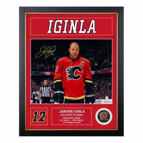 Jarome Iginla Autographed Signed Calgary Flames Uniform Graphic 26x32 Frame