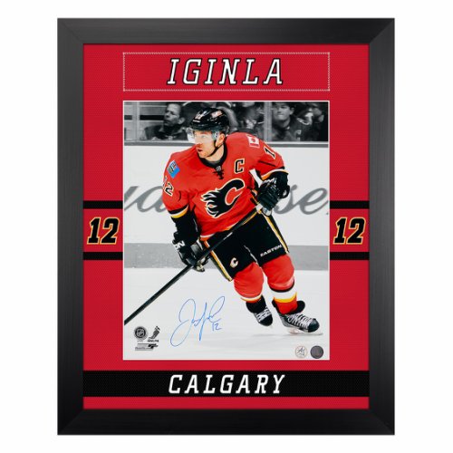 Jarome Iginla Autographed Signed Calgary Flames Uniform Graphic 26x32 Frame