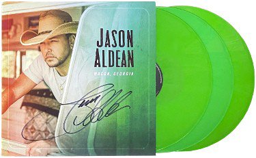 Jason Aldean Autographed Signed 2021 "Macon Georgia" Album Cover/LP/Lt Ed Triple Green Vinyl/Record- JSA #AB47567 