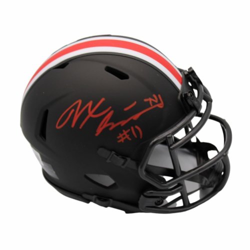 Jaxon Smith-Njigba Ohio State Buckeyes Autographed Signed Black Mini Helmet (Red) - Beckett Authentic 