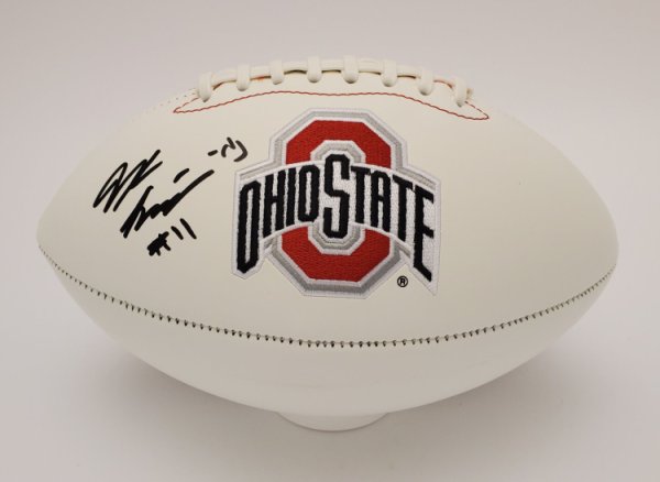 Jaxon Smith-Njigba Ohio State Buckeyes Autographed Signed White Panel Football - Beckett Authentic 
