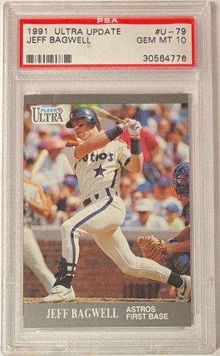 Jeff Bagwell 1991 Topps Traded Rookie Card (RC) #4T- PSA Graded 10 Gem Mint  (Houston Astros)